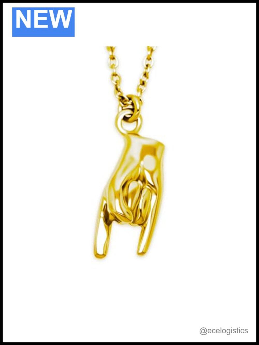 925 Sterling Silver Mano Cornuto Hand Charm Pendant with Necklace